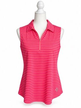 Jofit Collar Tank Gold Tennis Top Size Large Pink & Peach